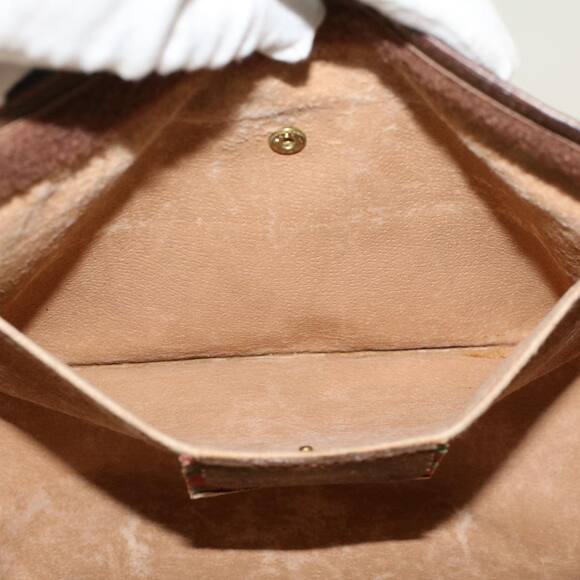 GUCCI GG Canvas Web Sherry Line Clutch Bag Beige Red Green 89.01.033 - Picture 10 of 16